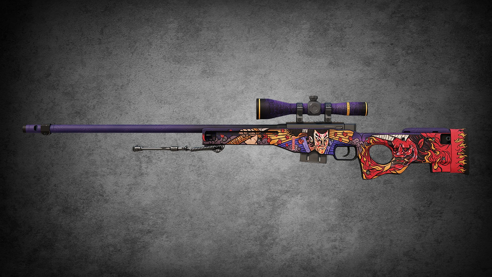 CS2 anime skin - AWP Oni Taiji with samurai and demon artwork