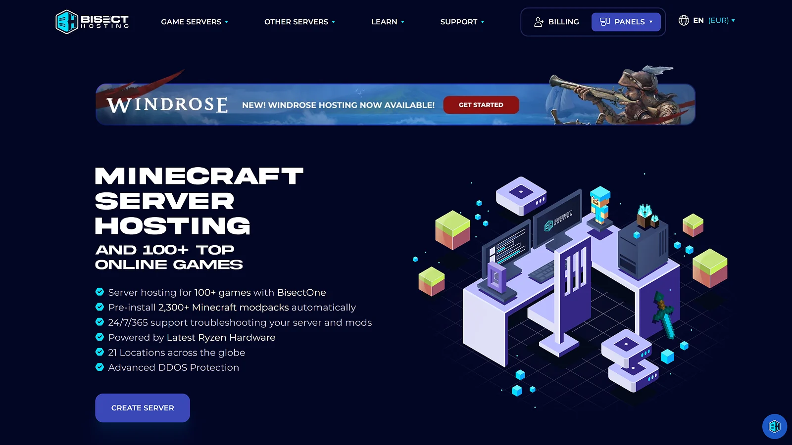 BisectHosting top online game server hosting with Ryzen hardware