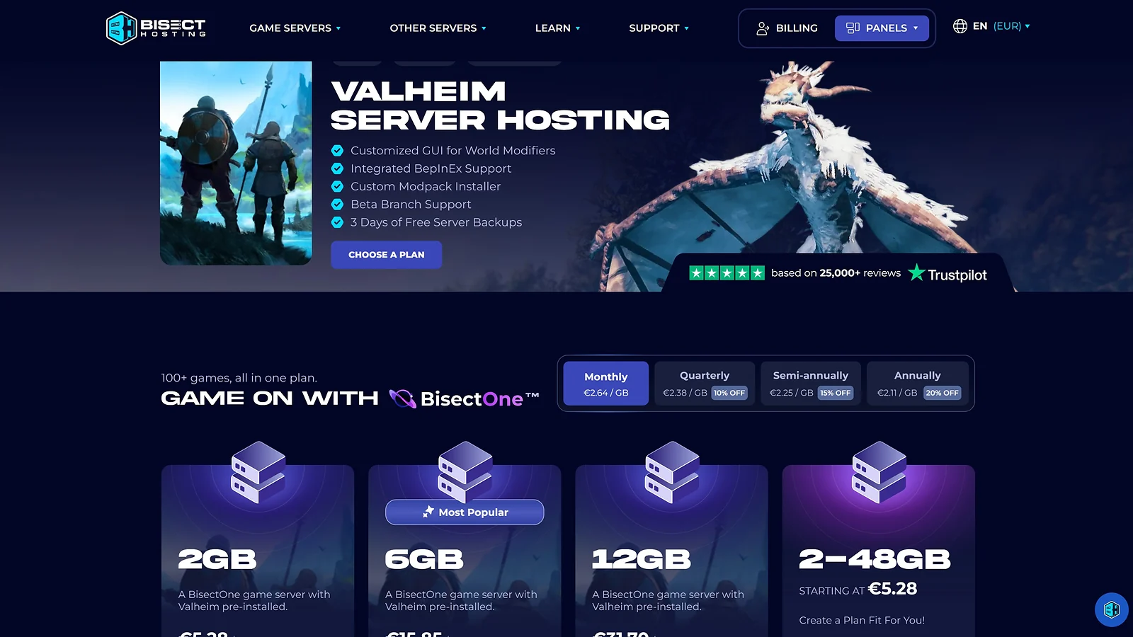 BisectHosting: Valheim Server Hosting with customized GUI and BepInEx support