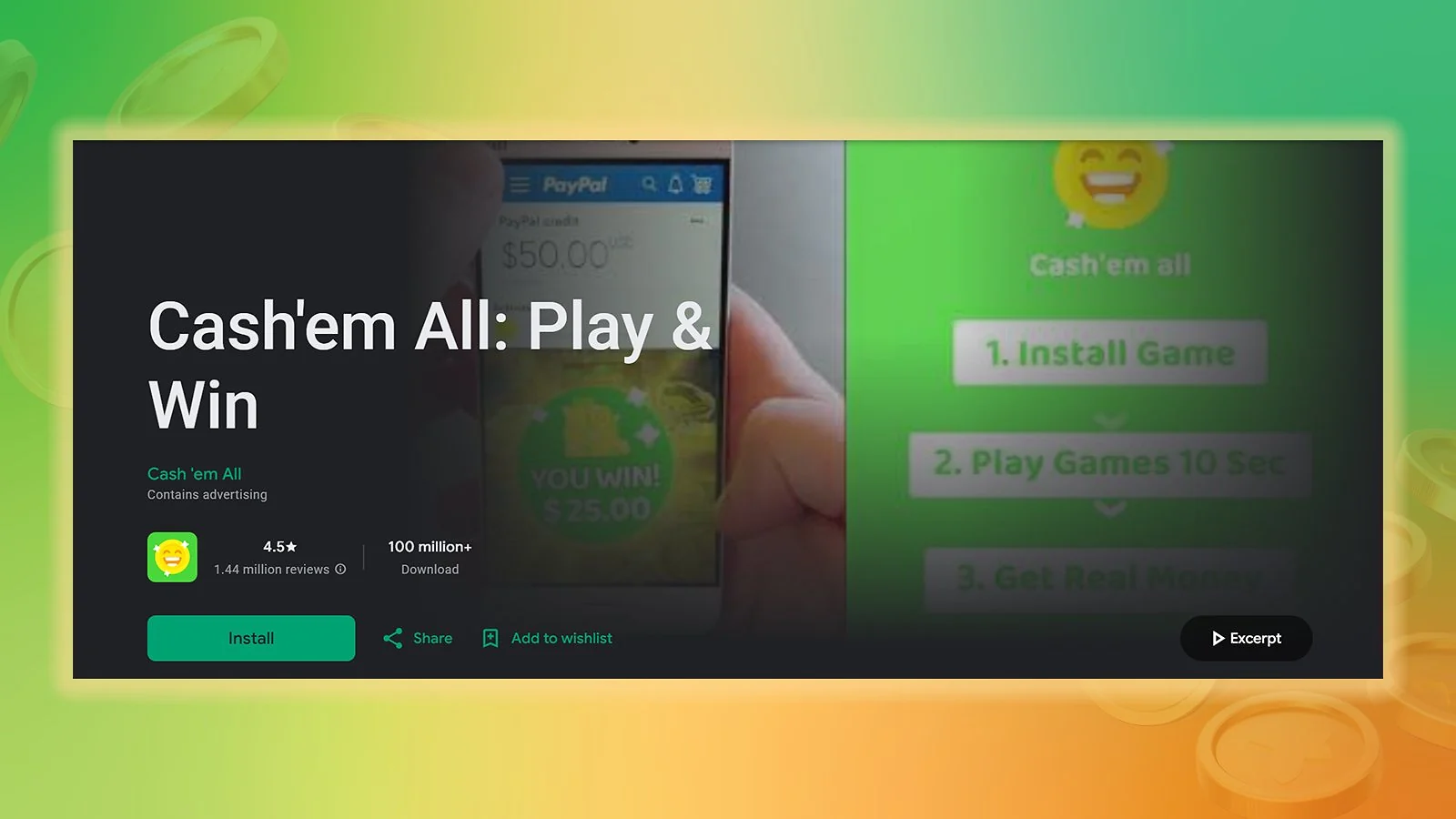 Cash’em All - Best for Time-Based Passive Earning With a Low Cashout Floor