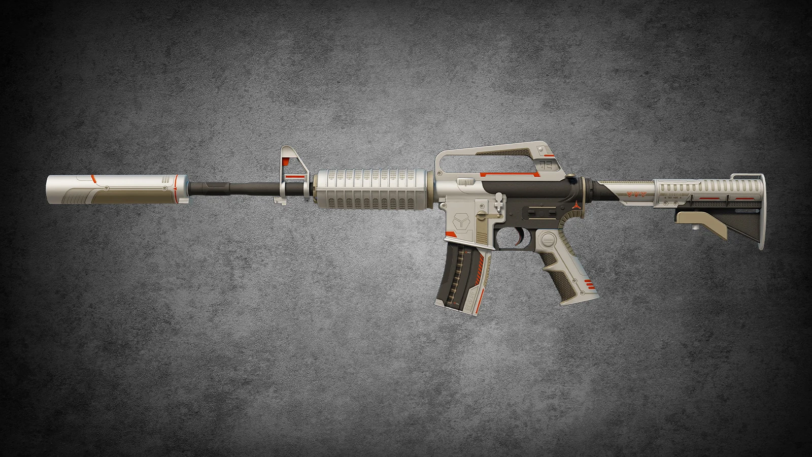 CS2 M4A1-S Mecha Industries skin with a clean, futuristic white design