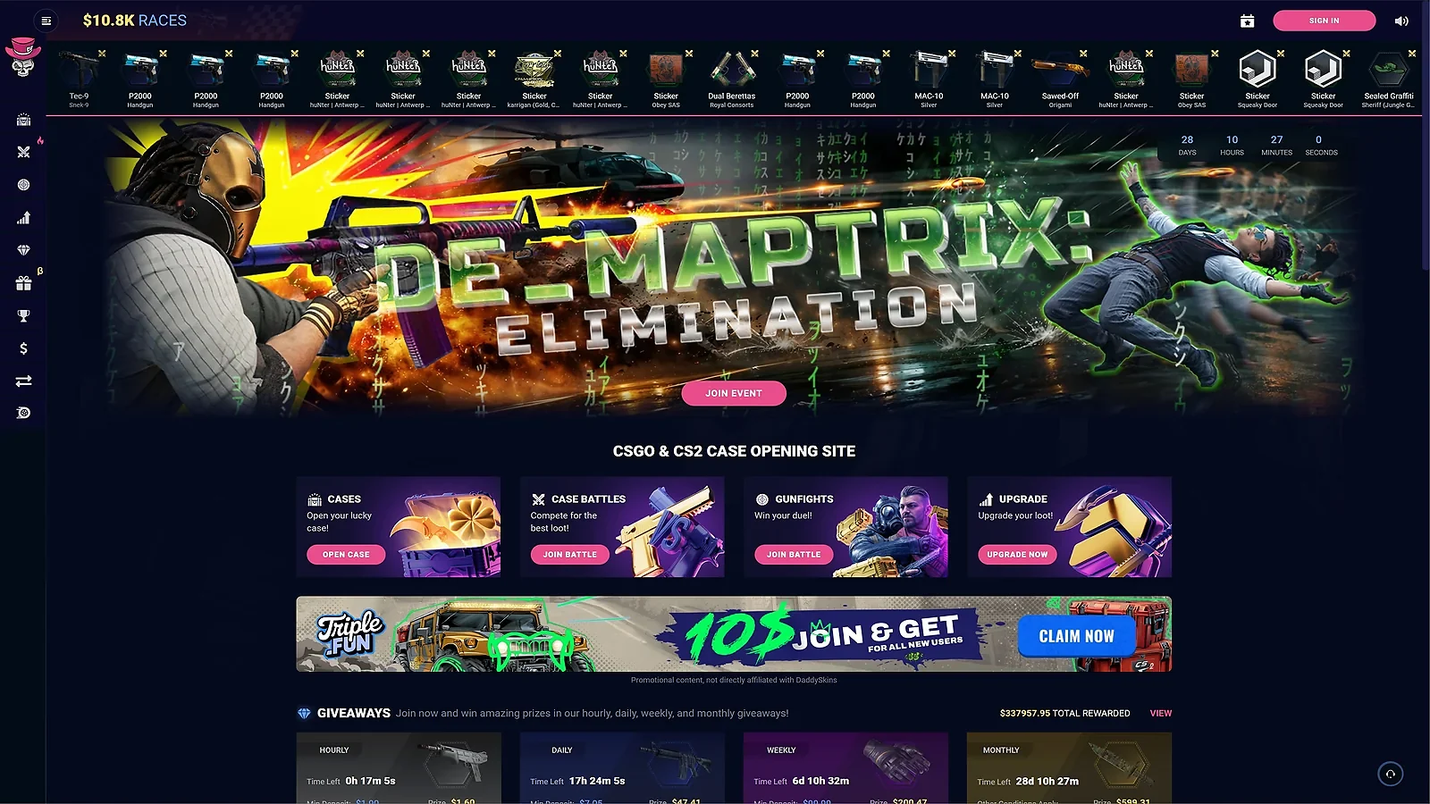 CS2 case opening site - DaddySkins