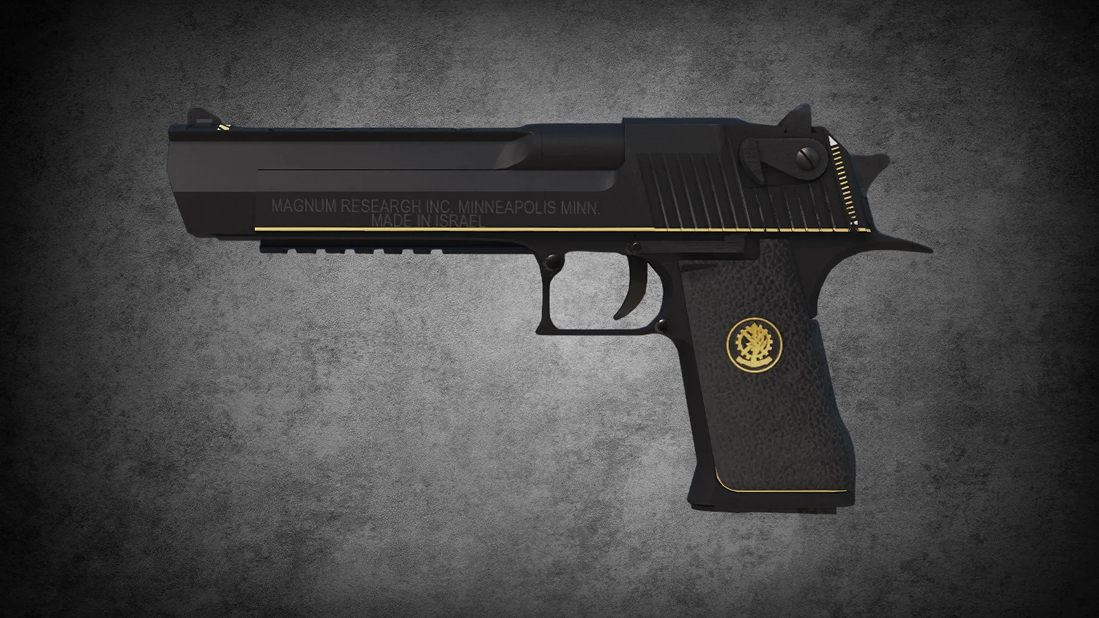 Desert Eagle Conspiracy skin with a minimalist gold pinstripe design in CS2