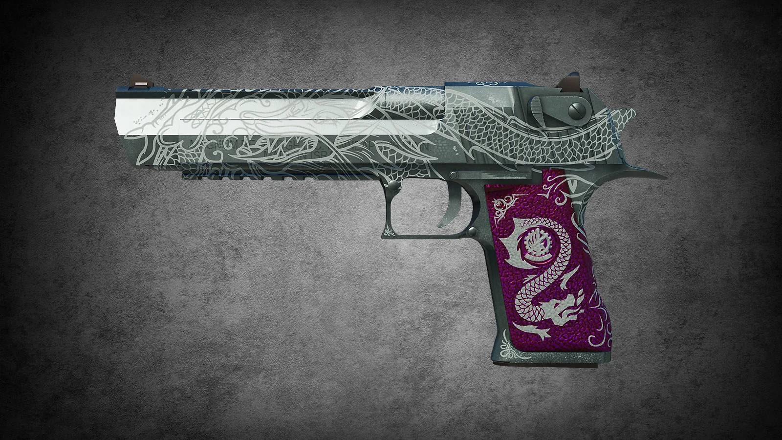 CS2 anime skin - Desert Eagle Kumicho Dragon with etched dragons and purple grip