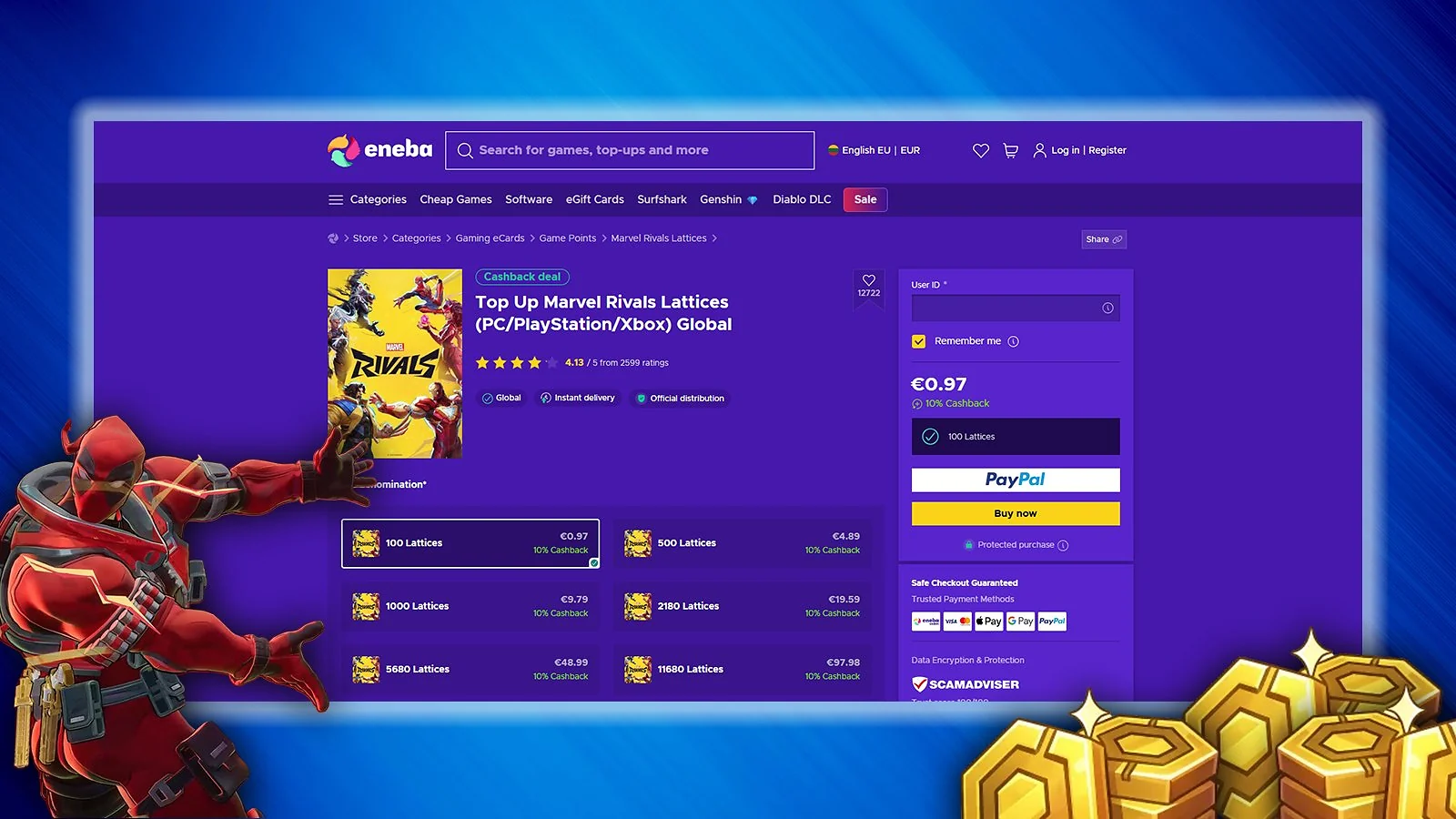 Eneba - Best Overall Platform for Marvel Rivals Lattice