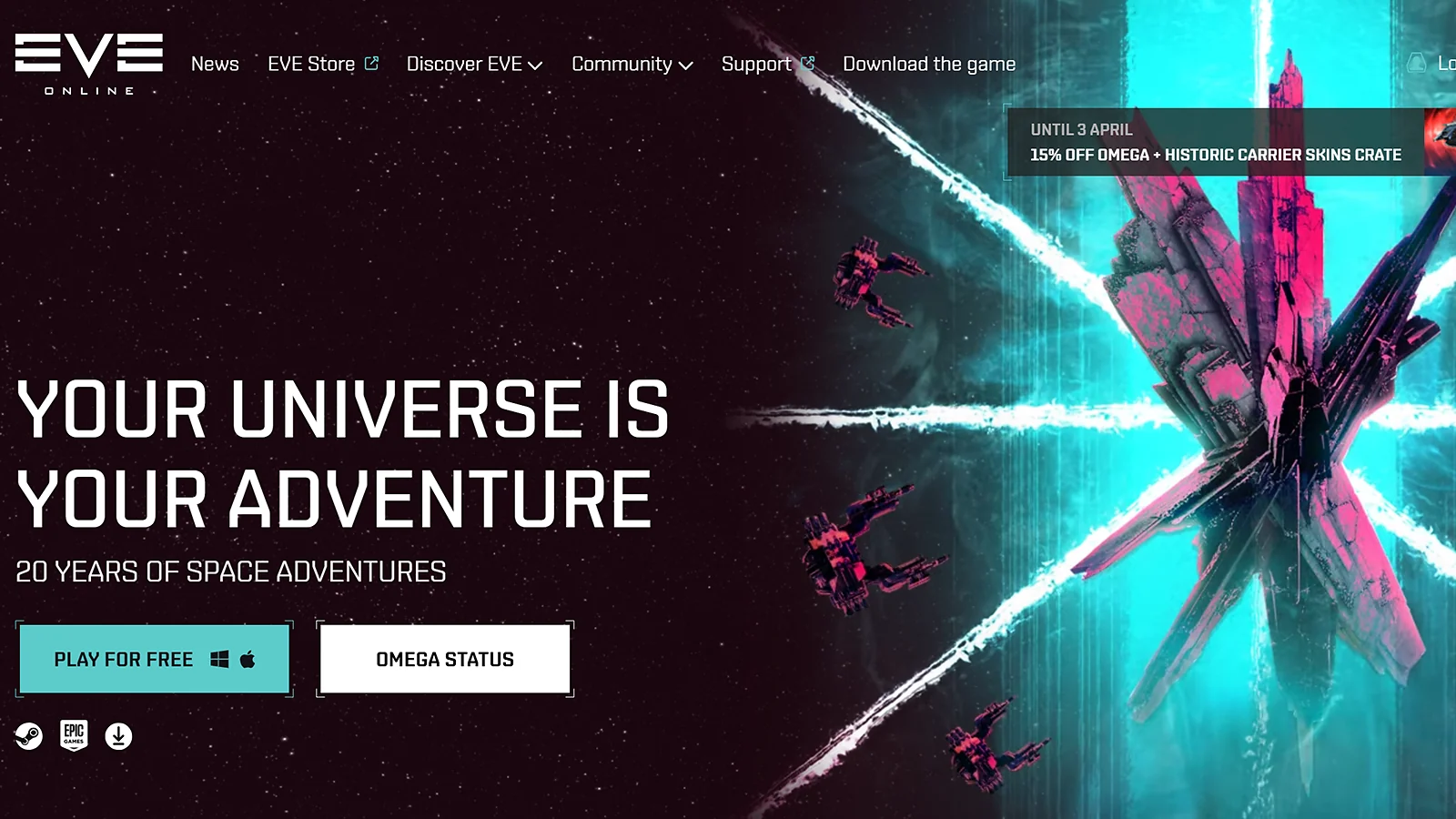 Eve online main page