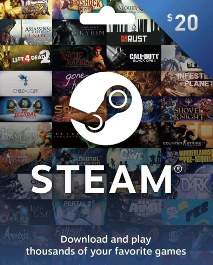 Steam Wallet Gift Card 20 USD
