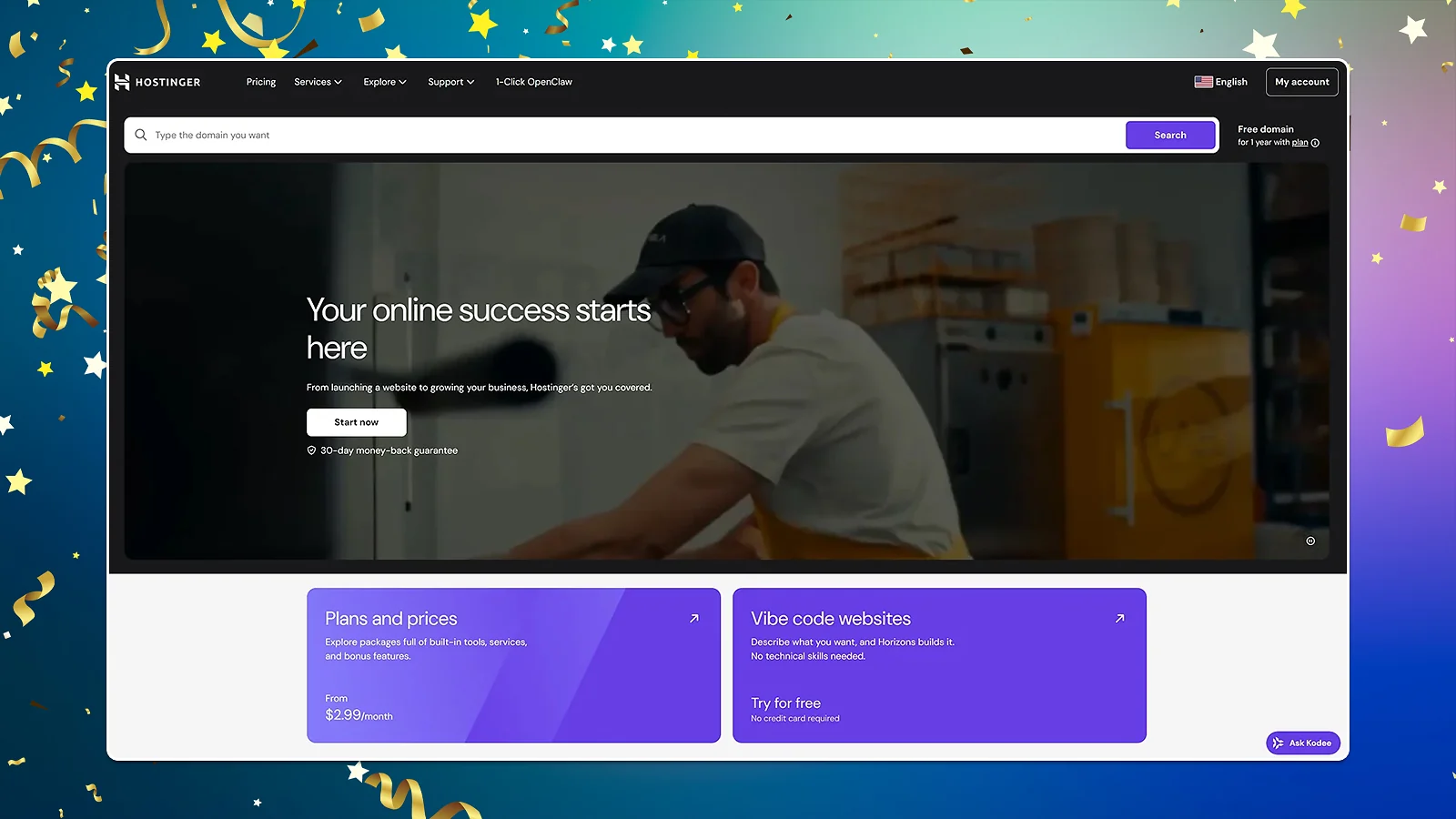 Hostinger: Best overall Valheim hosting services with easy setup and 24/7 customer support