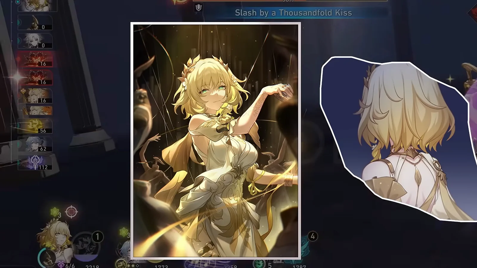 Aglaea character art and Ultimate 'Slash by a Thousandfold Kiss' in Honkai: Star Rail