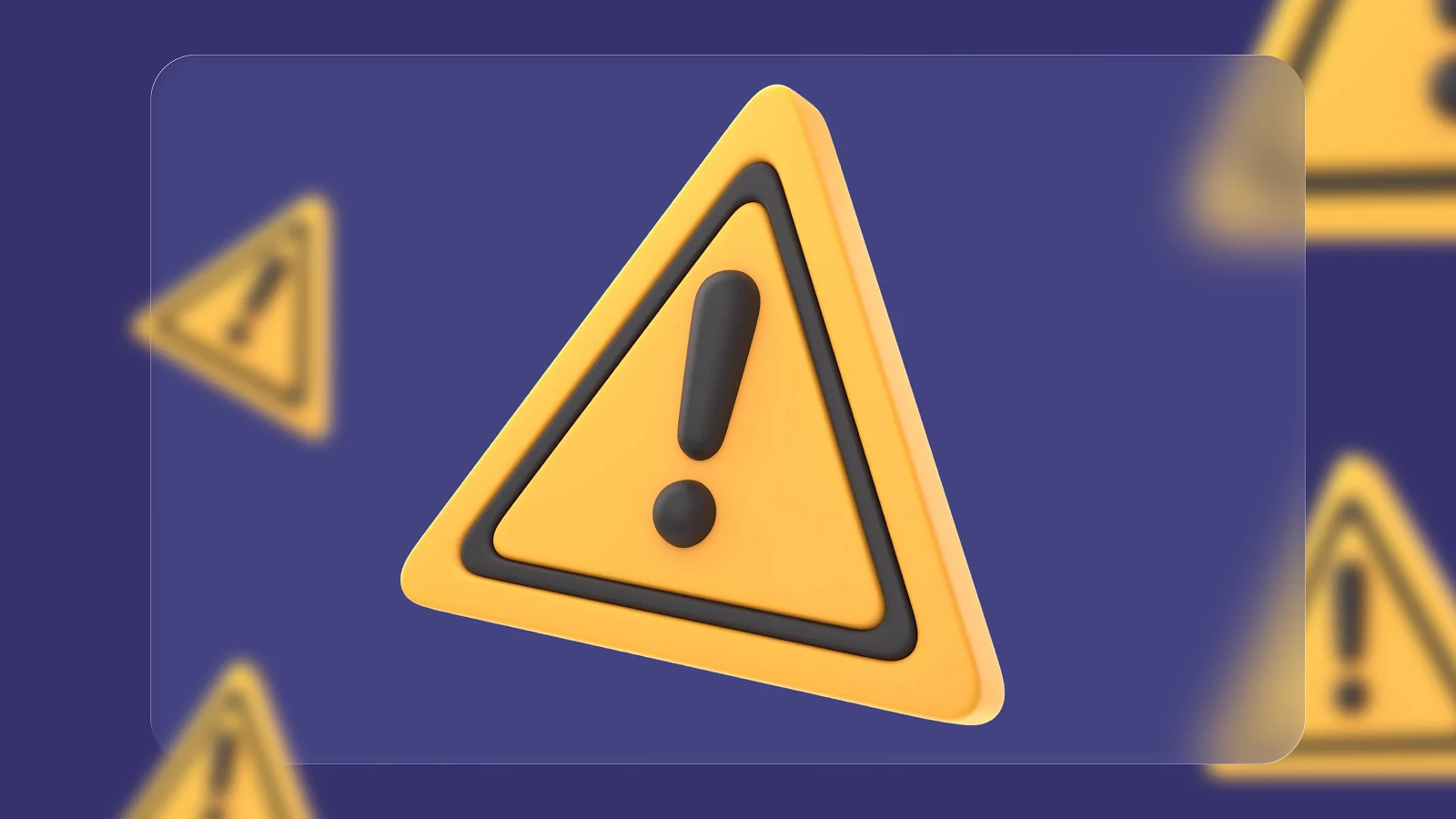 A yellow triangular sign with an exclamation mark on it