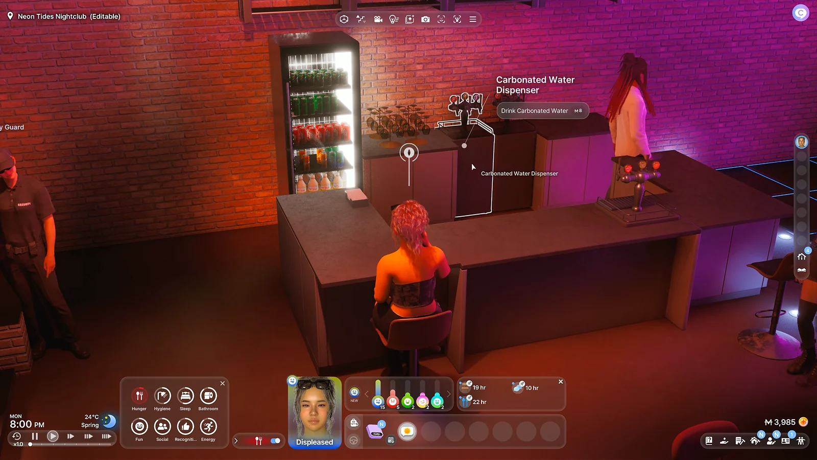 Life Sim inZOI - Interior of the Neon Tides Nightclub