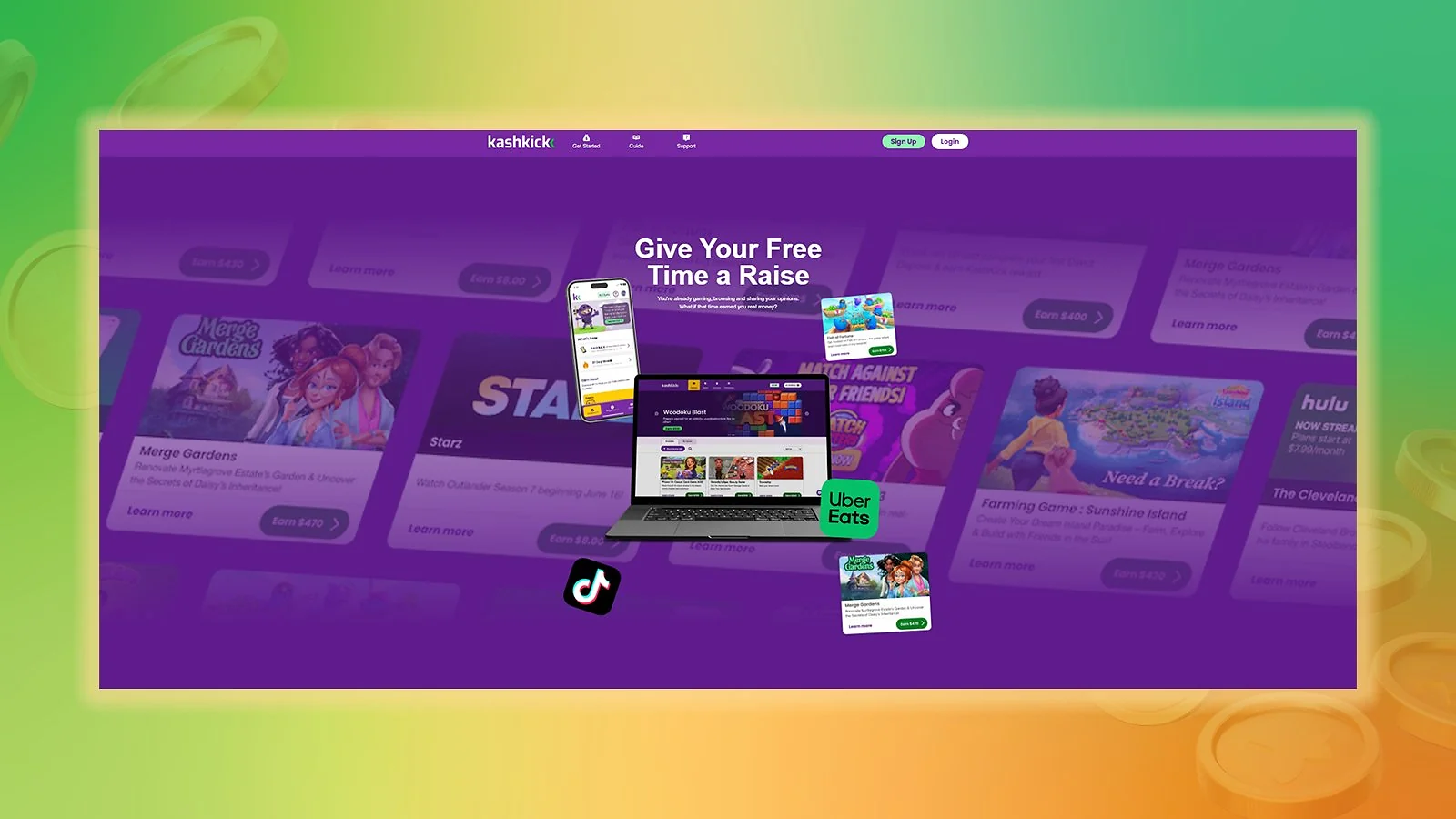 KashKick - Best for Task Variety: Games + Surveys + Offers