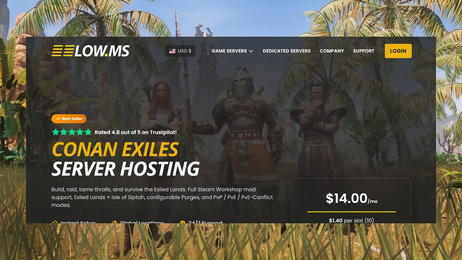 LOW.MS - Best Conan Exiles Server Hosting for Guaranteed RAM