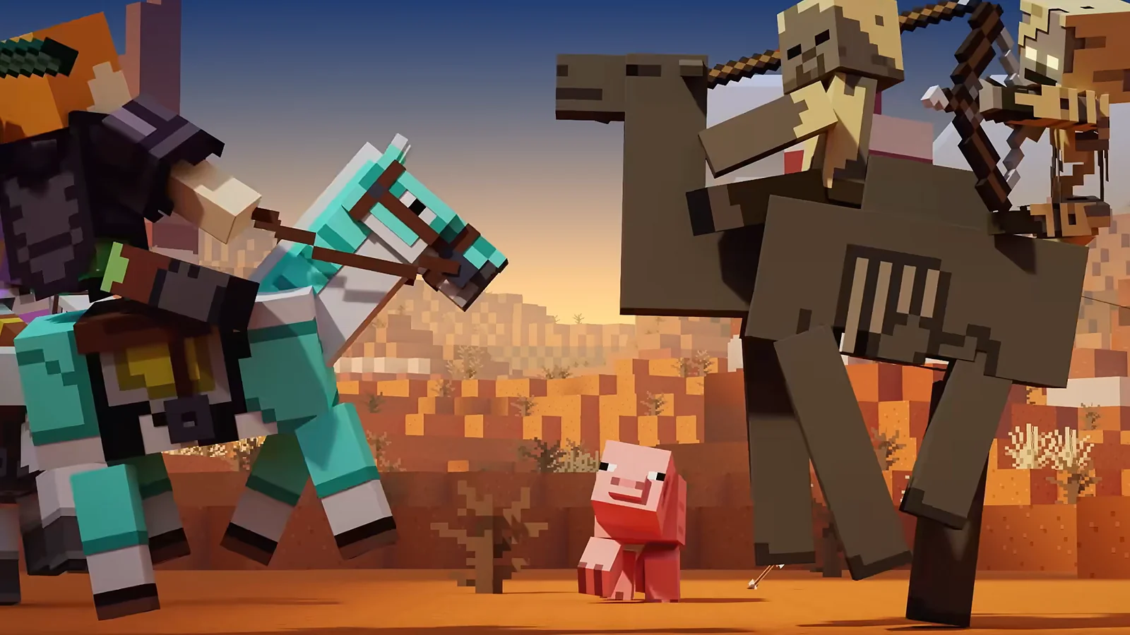 Minecraft - a horses battle 