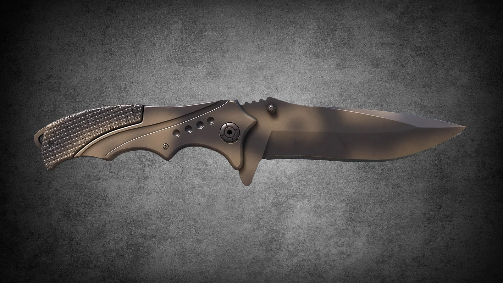 CS2 Fracture Case Knife: Nomad Knife Scorched skin with a dull black and grey spray-painted pattern