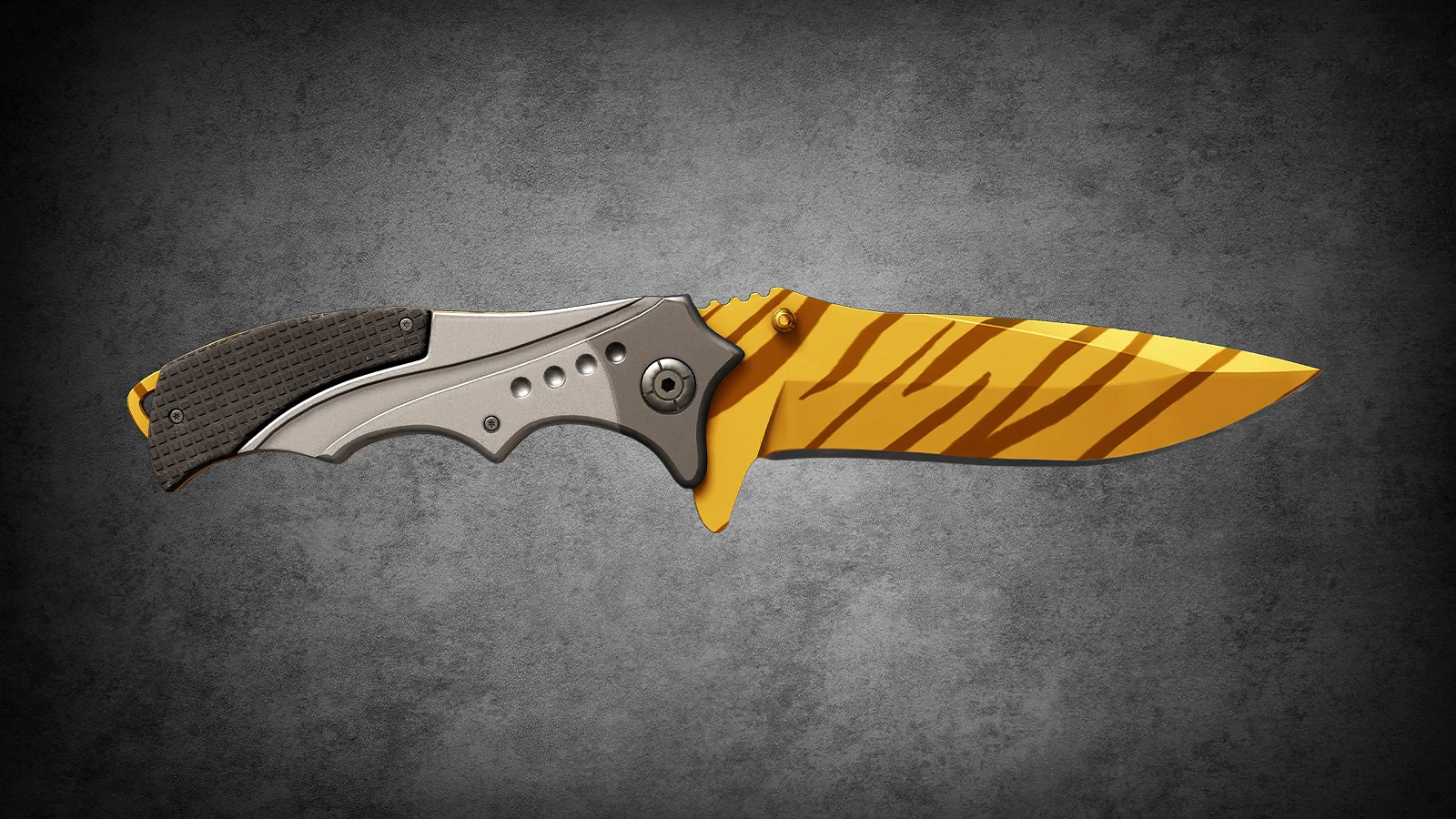 CS2 Fever Case Skin - Nomad-Messer Tigerzahn featuring a polished gold blade with dark orange tiger stripes