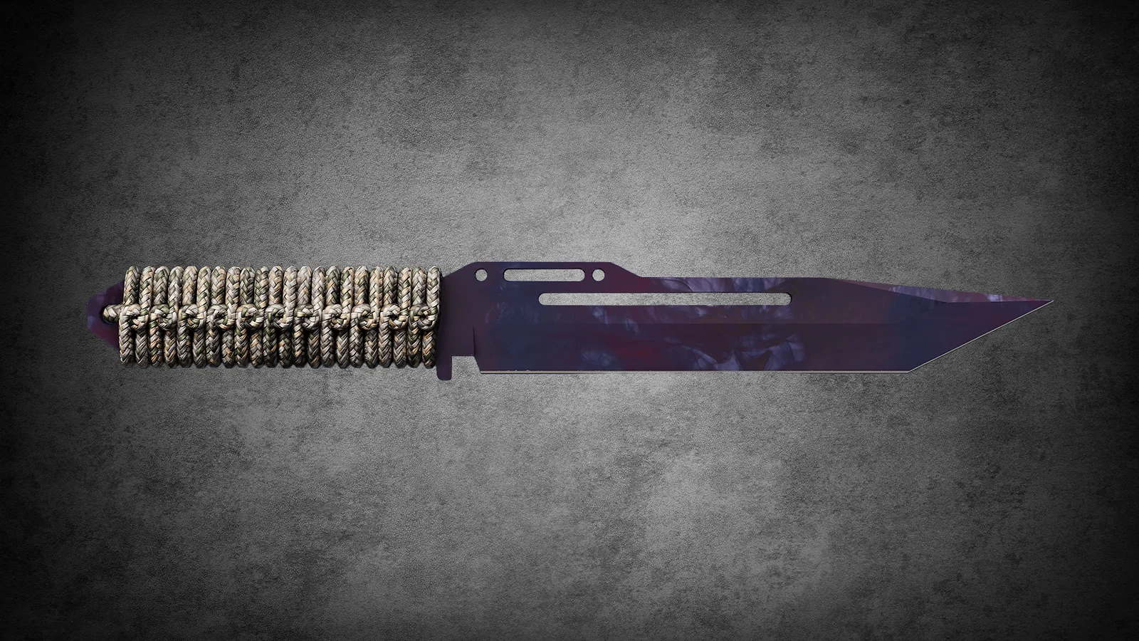 CS2 Fever Case Skin - Paracord-Messer Doppler Black Pearl with a dark, smoky purple and deep blue cosmic pattern