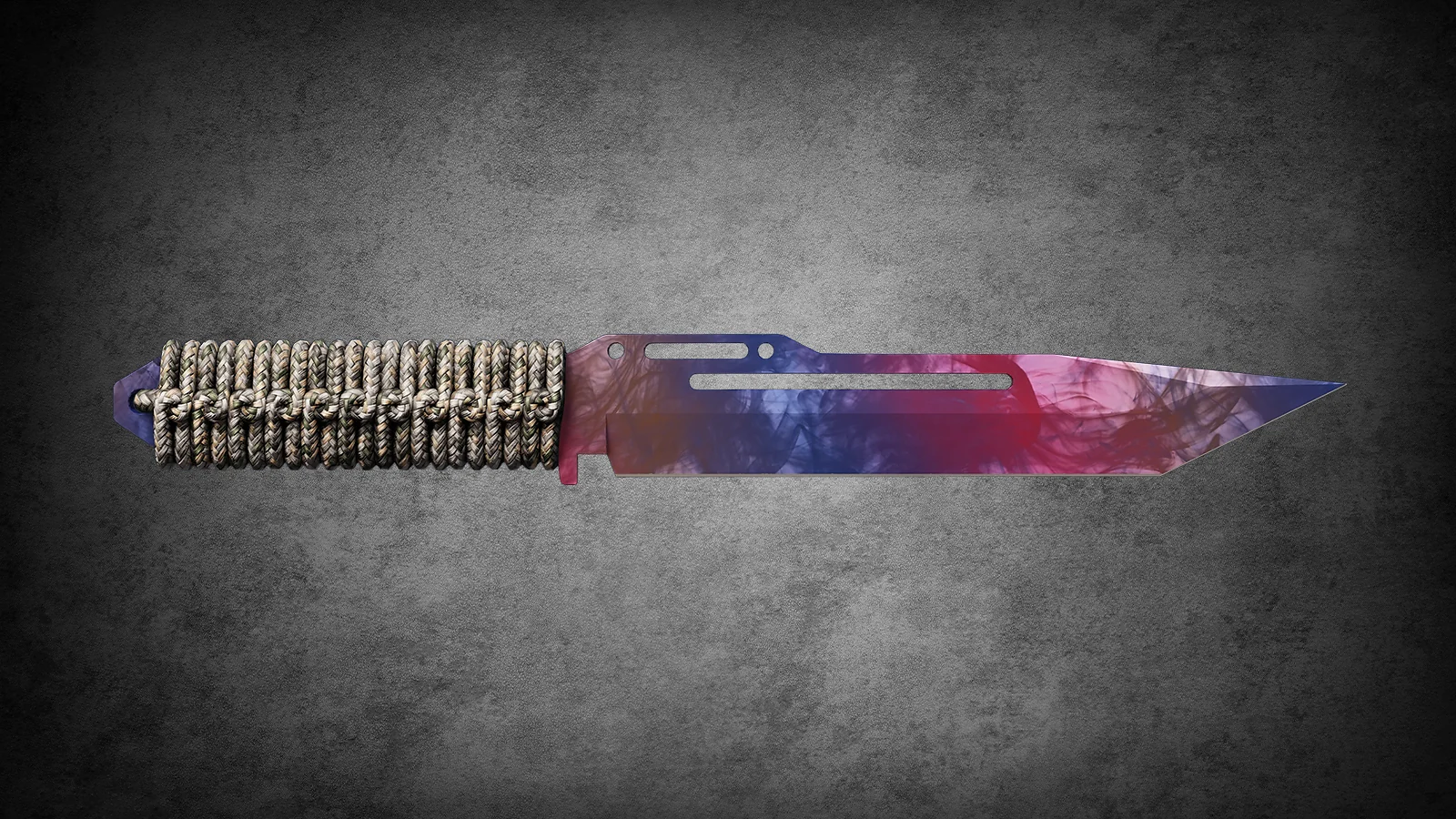CS2 Fever Case Skin - Paracord-Messertasche „Doppler“ Phase 1 featuring a dark blue blade with pink and purple misty swirls