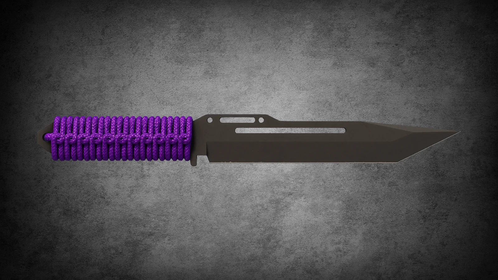 CS2 Fever Case Skin - Paracord-Messer Ultraviolet with a matte black blade and a vibrant purple cord-wrapped handle