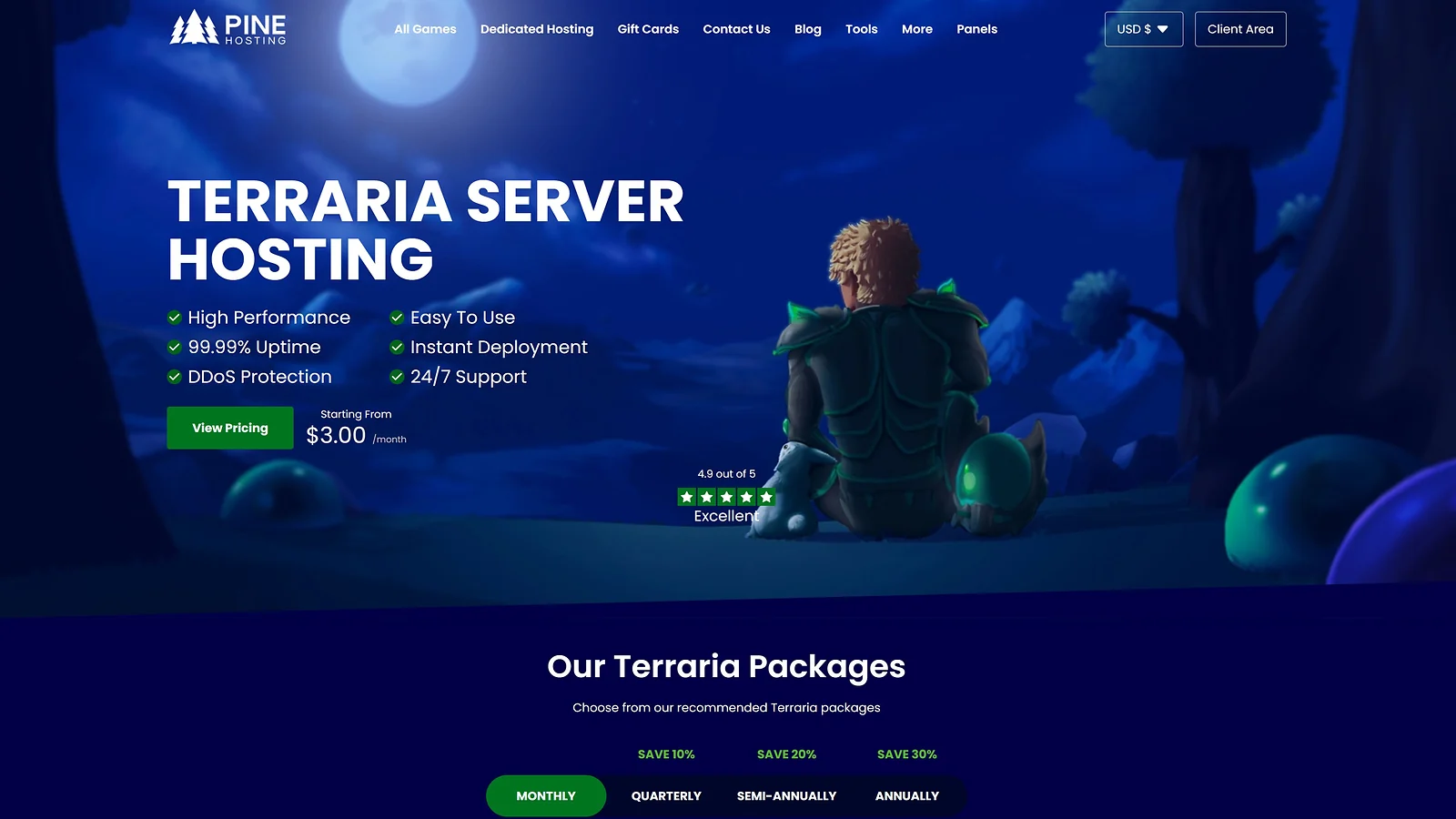 Pine Hosting - Best Terraria Server Hosting for Small Groups