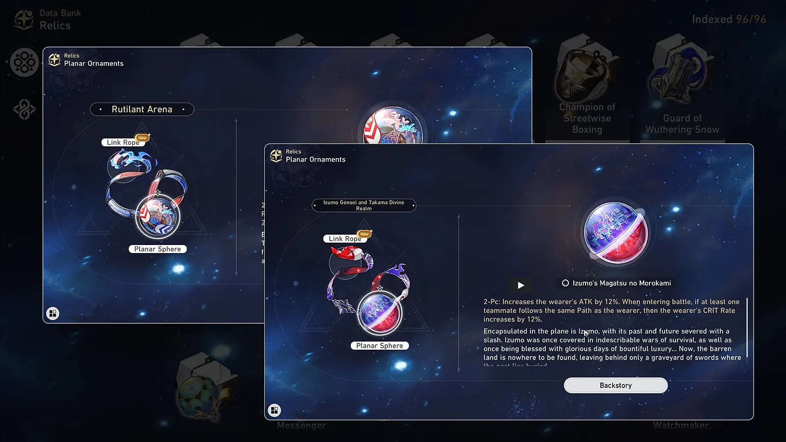 Anaxa Planar Ornament sets: Rutilant Arena and Izumo Gensei and Takama Divine Realm