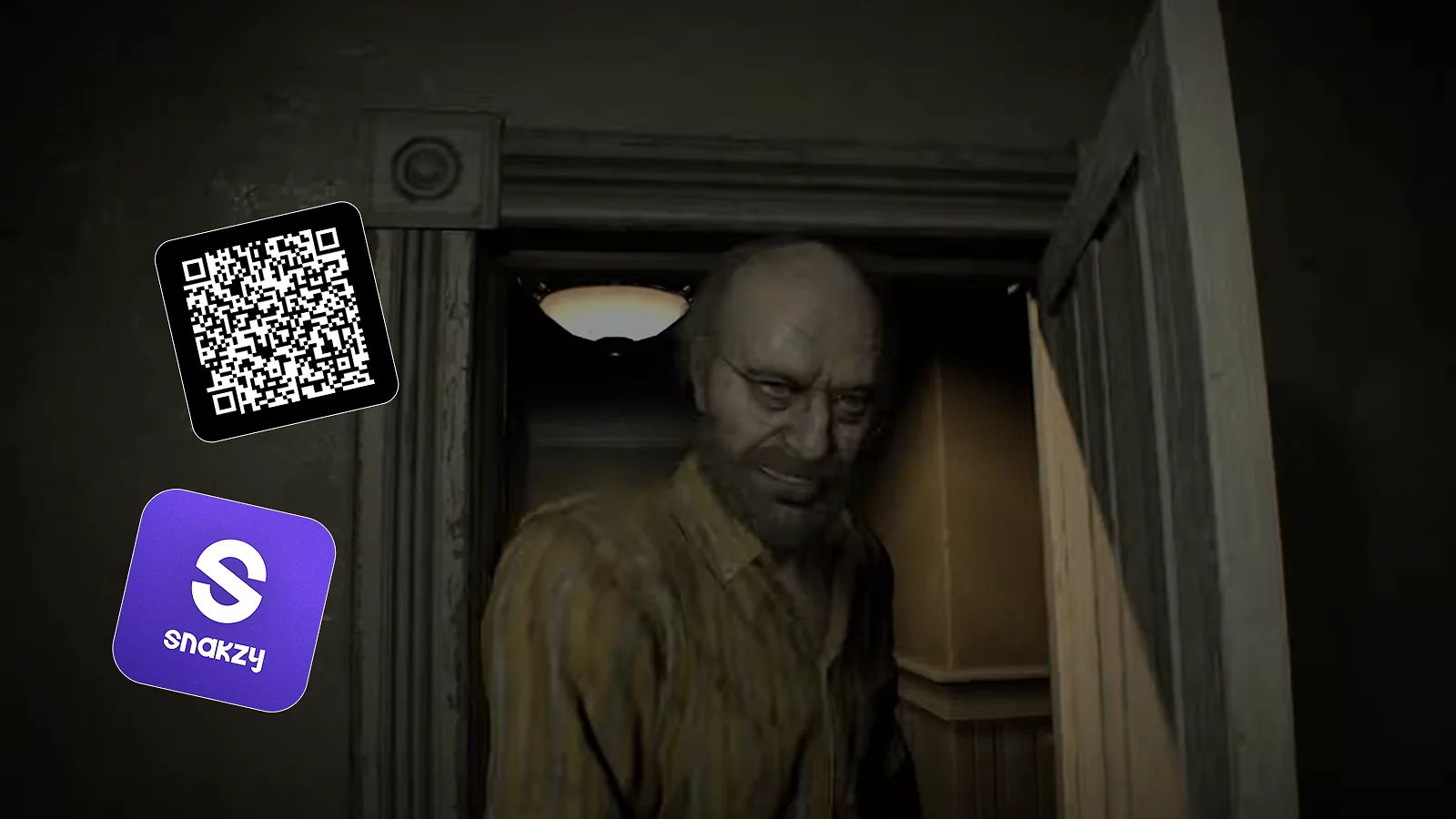 Gameplay, snakzy logo and QR code