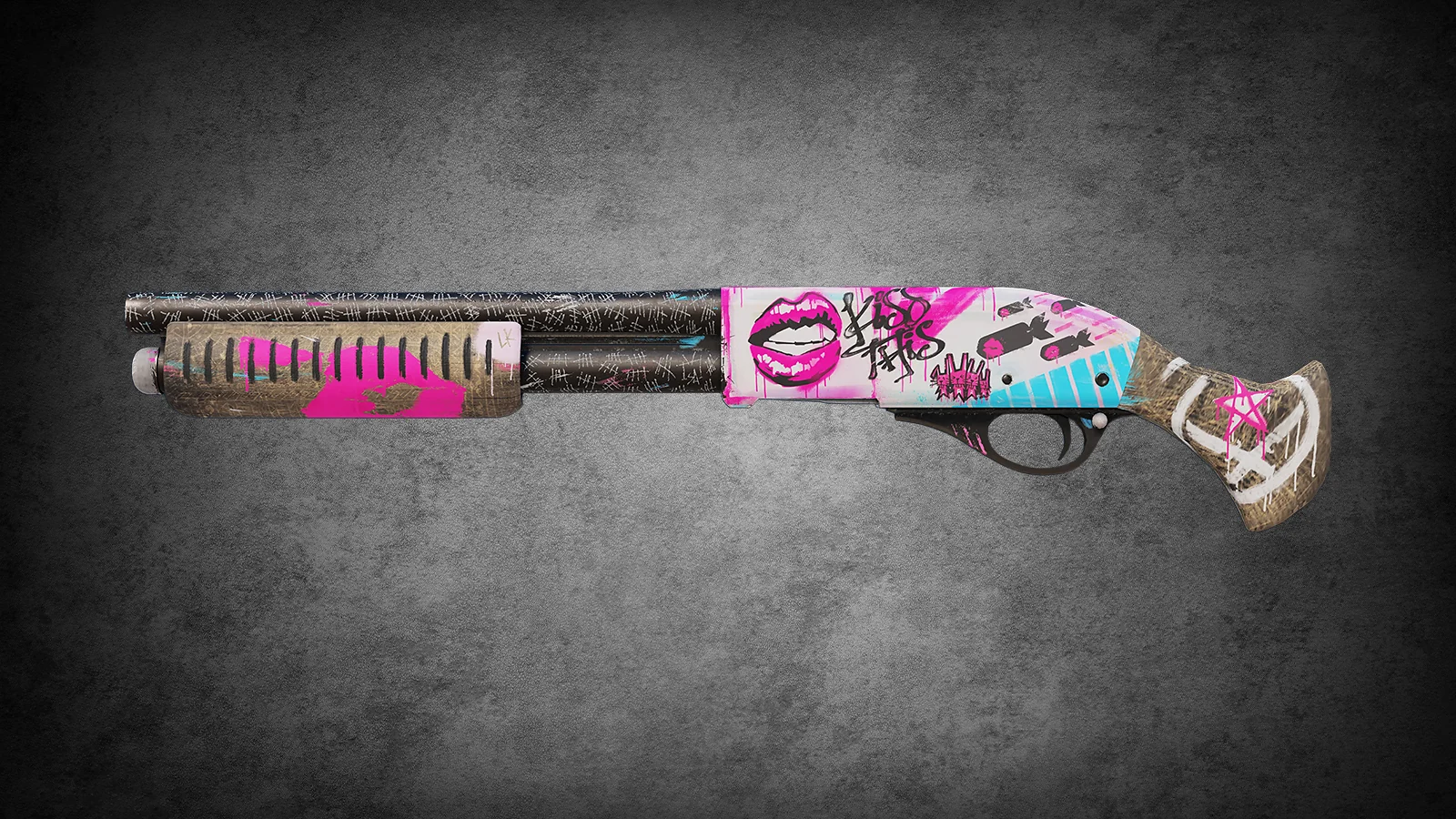 CS2 anime skin - Sawed-Off Prinzessin der Ödnis with graffiti lips and bombs