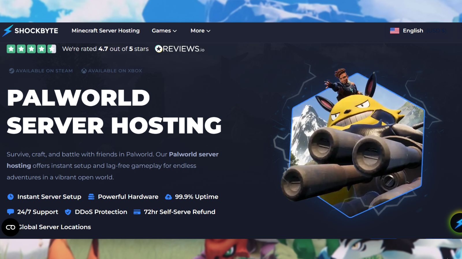 Shockbyte - Best Budget Palworld Server Hosting