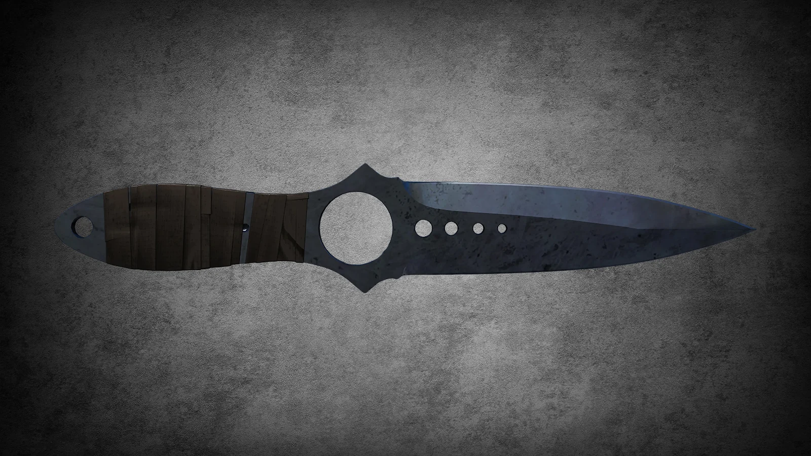CS2 Fracture Case Knife: Skeleton Knife Blue Steel skin with a cold, dark teal and purple-tinted patina