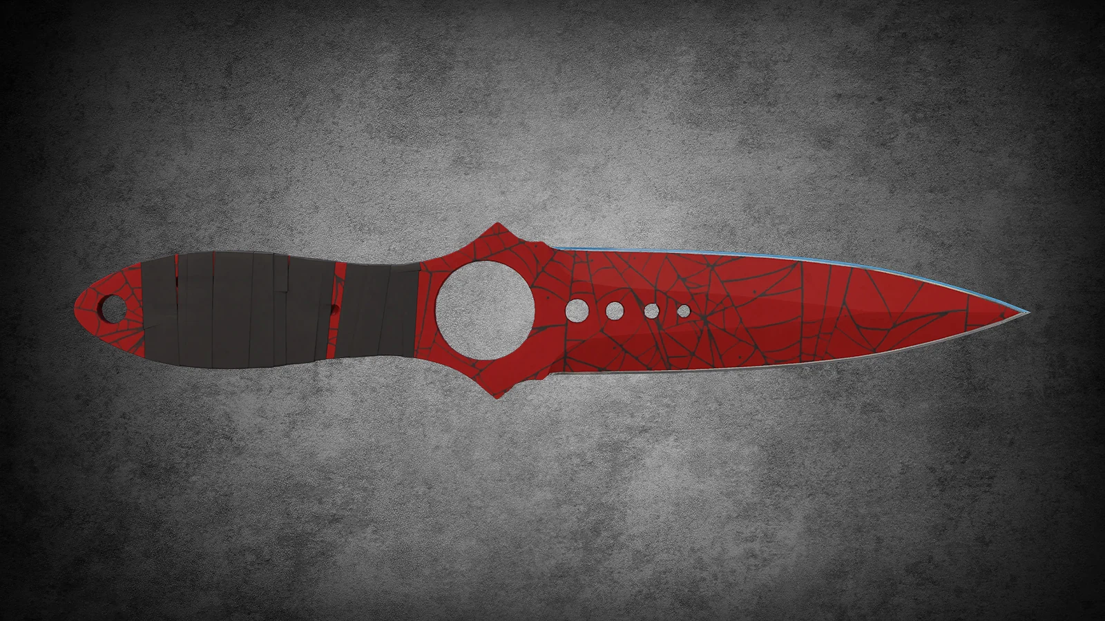 CS2 Fracture Case Knife: Skeleton Knife Crimson Web skin featuring a red blade with black spider web motifs