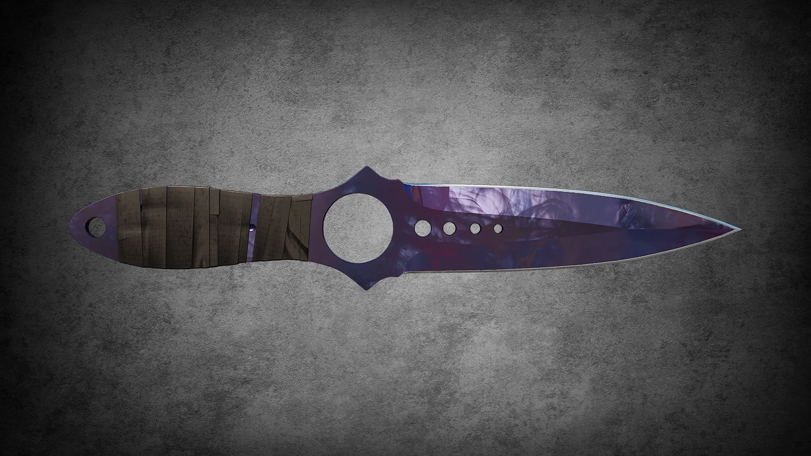 CS2 Fever Case Skin - Skeleton-Messer Doppler Black Pearl with a dark, smoky purple and deep blue cosmic pattern