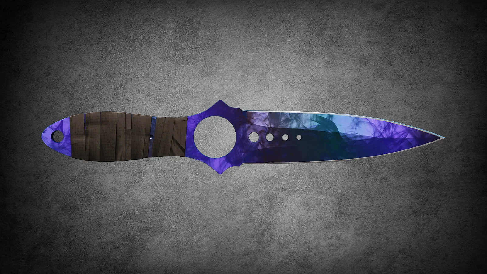 CS2 Fever Case Skin - Skelettmesser Doppler Phase 3 with a dark blue and green misty smoke pattern