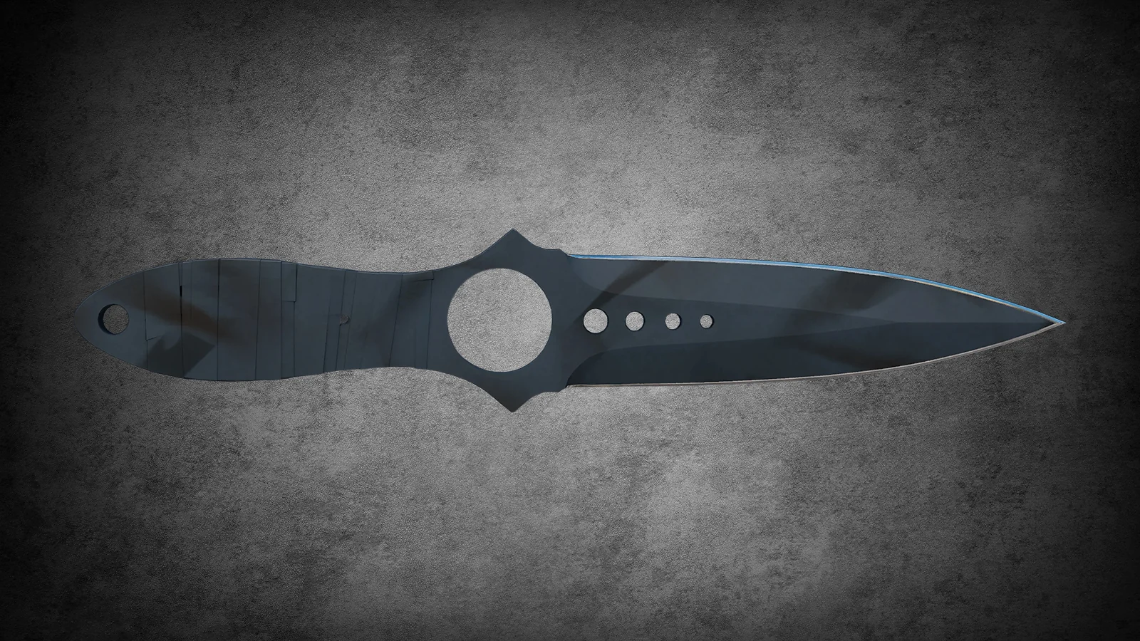 CS2 Fracture Case Knife: Skeleton Knife Night Stripe skin featuring a solid matte charcoal finish