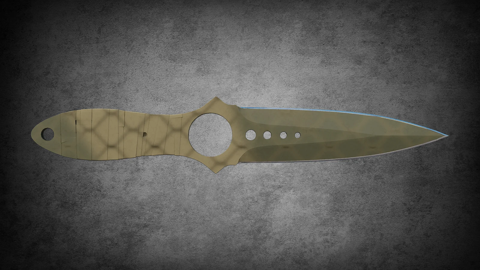 CS2 Fracture Case Knife: Skeleton Knife Safari Mesh skin with a tan finish, mesh overlay, and tan tape handle