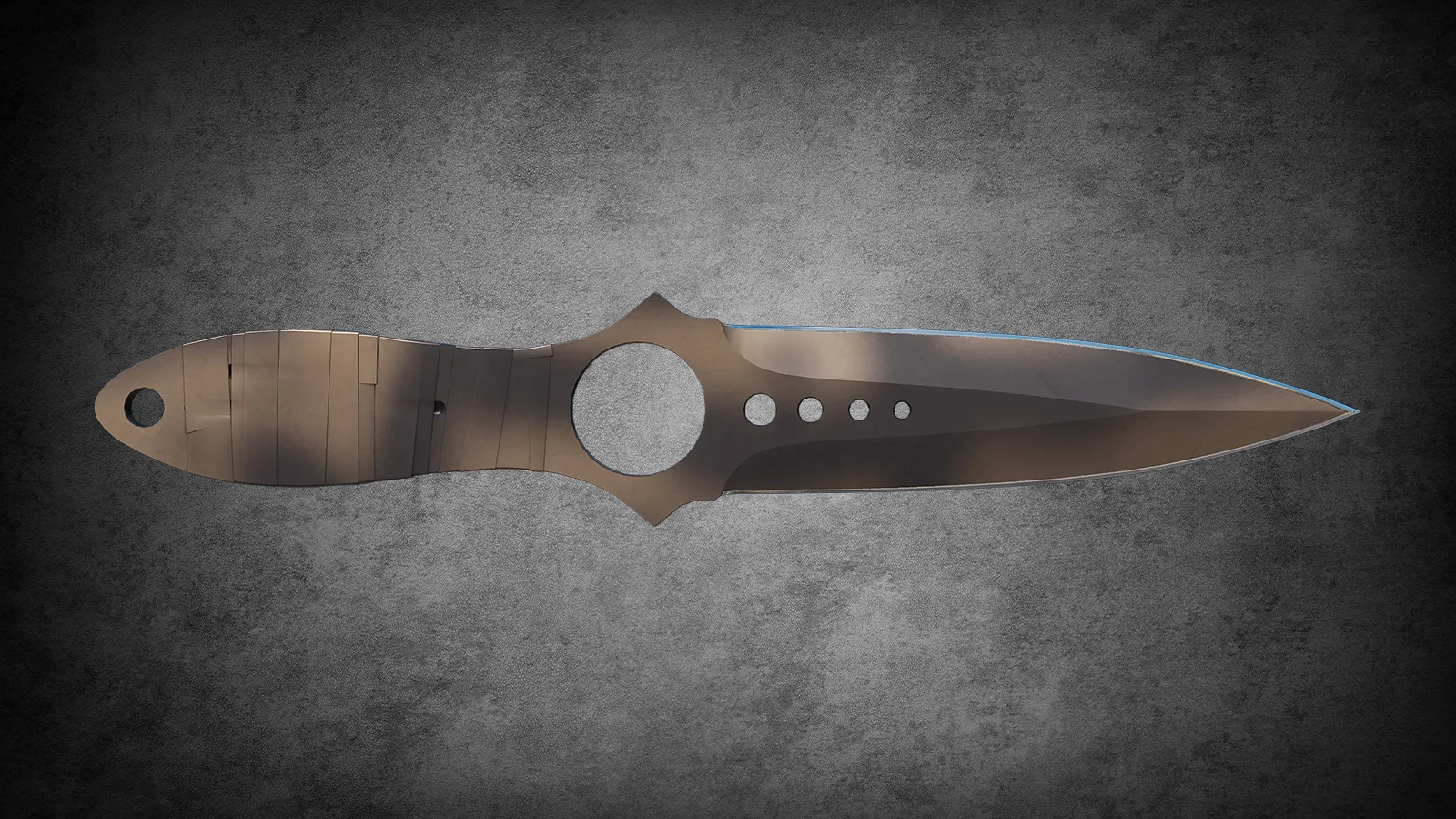 CS2 Fracture Case Knife: Skeleton Knife Scorched skin with a black and tan spray-painted camo finish