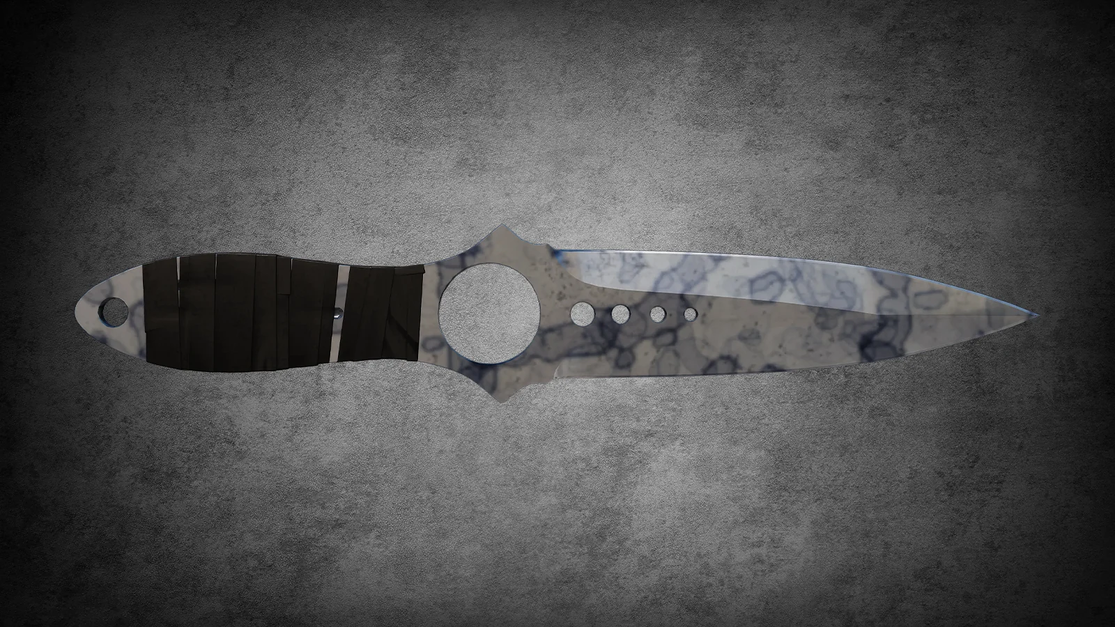CS2 Fracture Case Knife: Skeleton Knife Stained skin featuring a forced acid-wash silver and grey patina