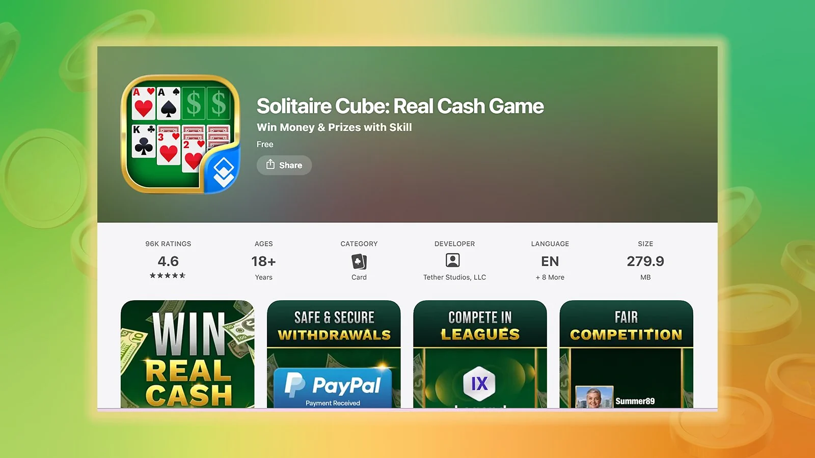 Solitaire Cube - Best for Skilled Players: Highest Tournament Prizes