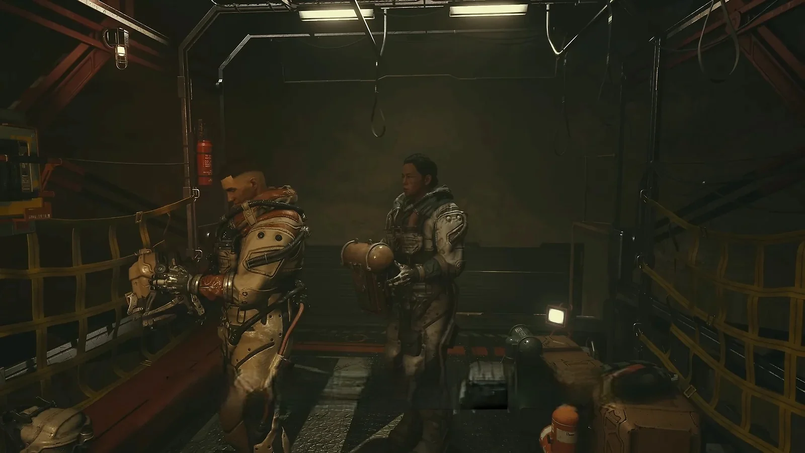 two characters on screen