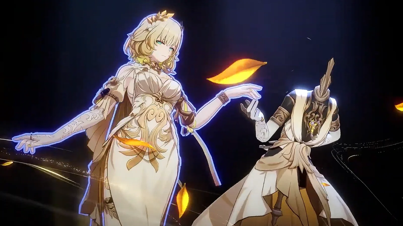 Aglaea and her memosprite from Honkai: Star Rail for character build comparison