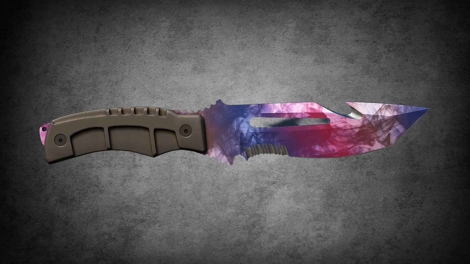 CS2 Fever Case Skin - Überlebensmesser Doppler featuring a dark blue blade with pink and purple misty swirls