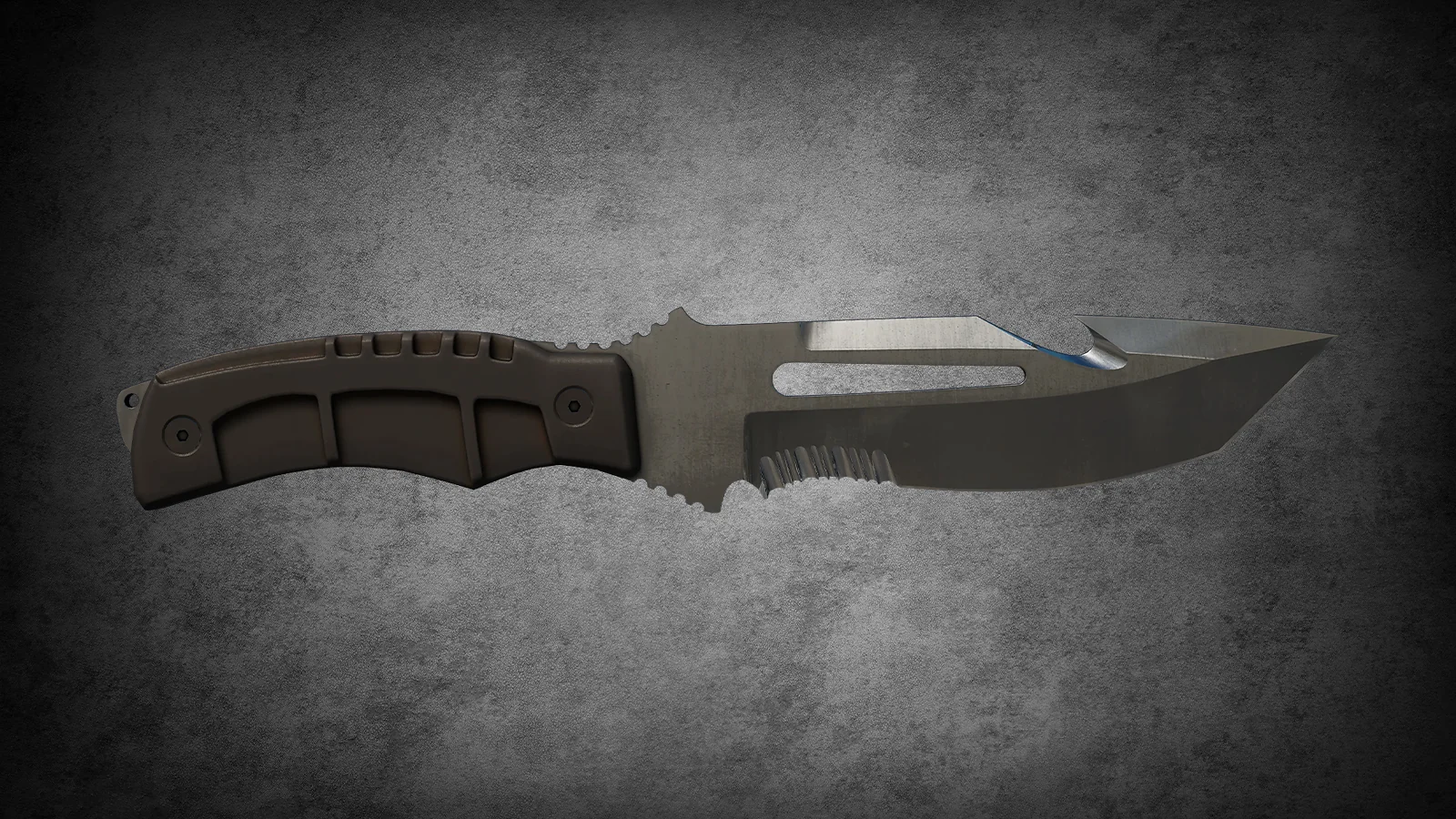 CS2 Fracture Case Knife: Survival Knife Vanilla featuring a standard unpainted grey steel finish