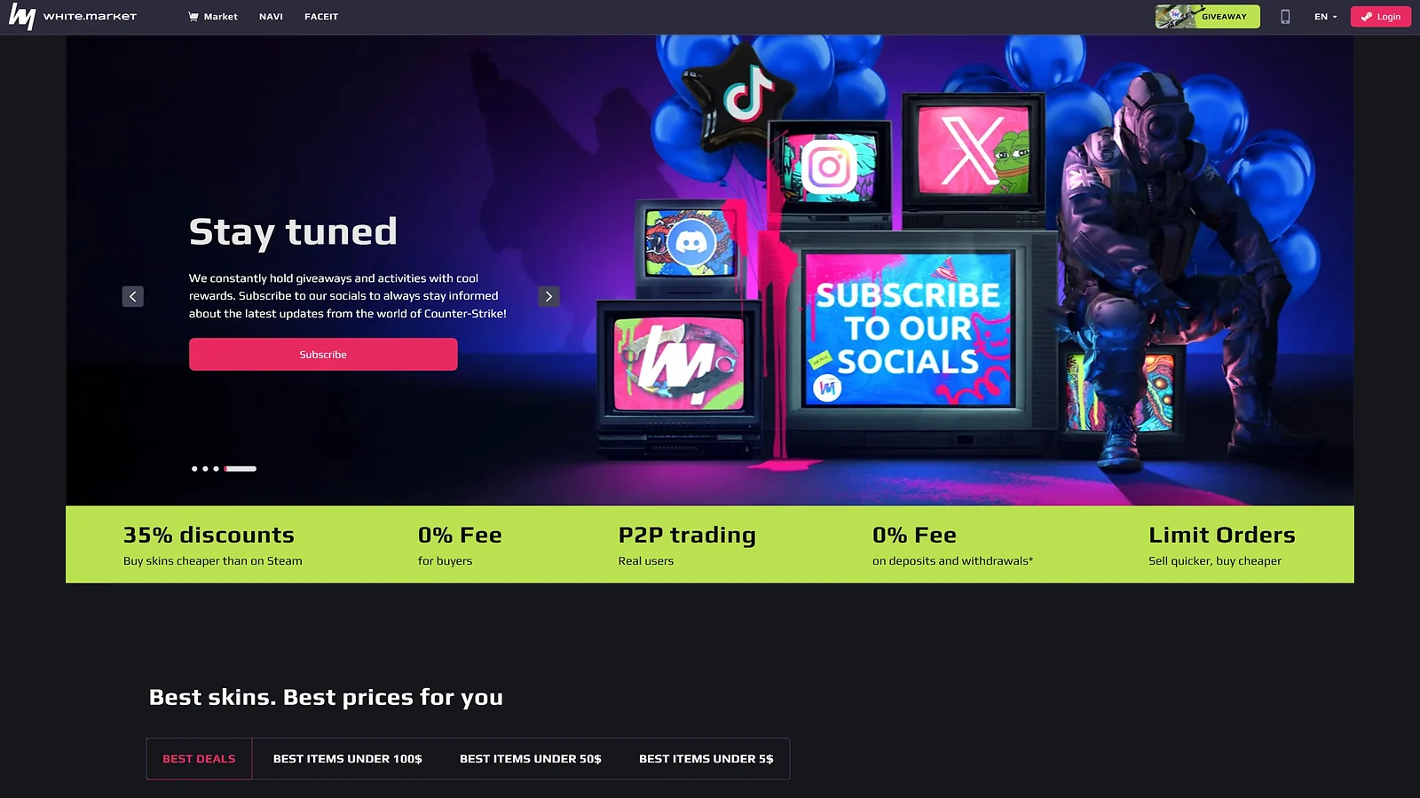 white.market CS2 trading site - best P2P Platform for Flexible Seller