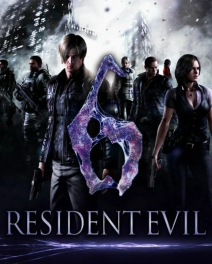 Resident Evil 6 cover art featuring Leon, Chris, Jake and Ada