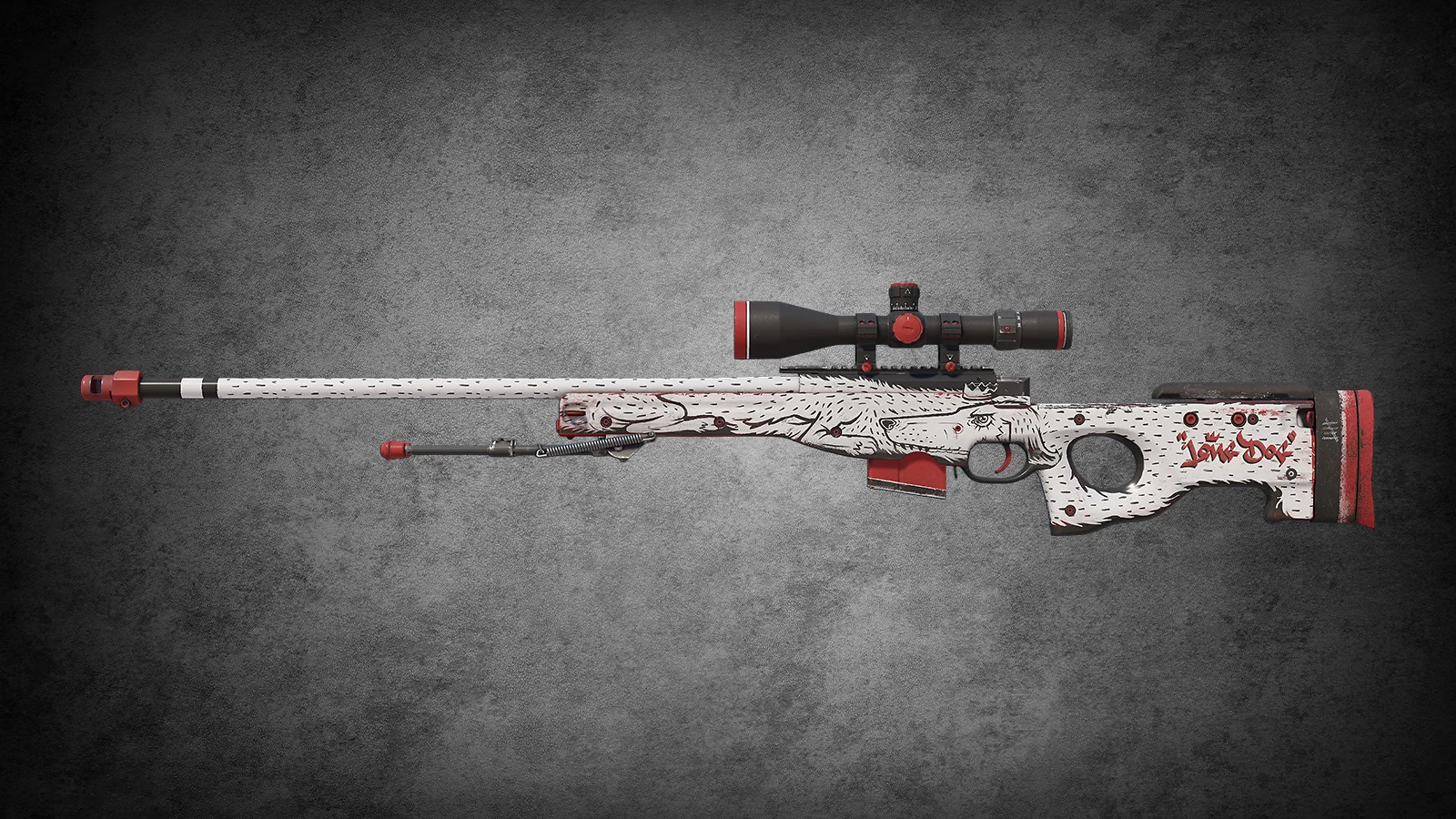 Red AWP CS2 skin - Lone Dog