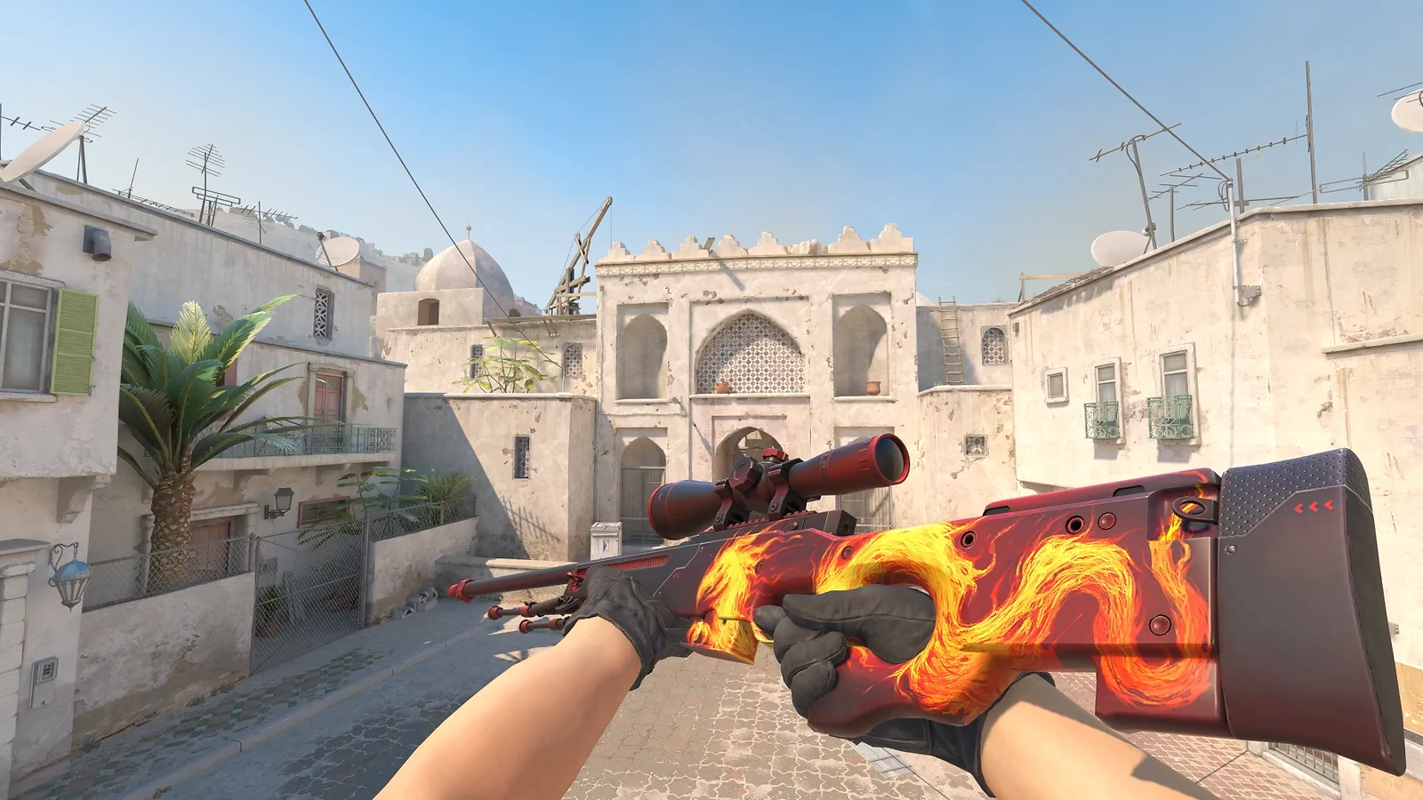 Red AWP CS2 skin - Wildfire in-game