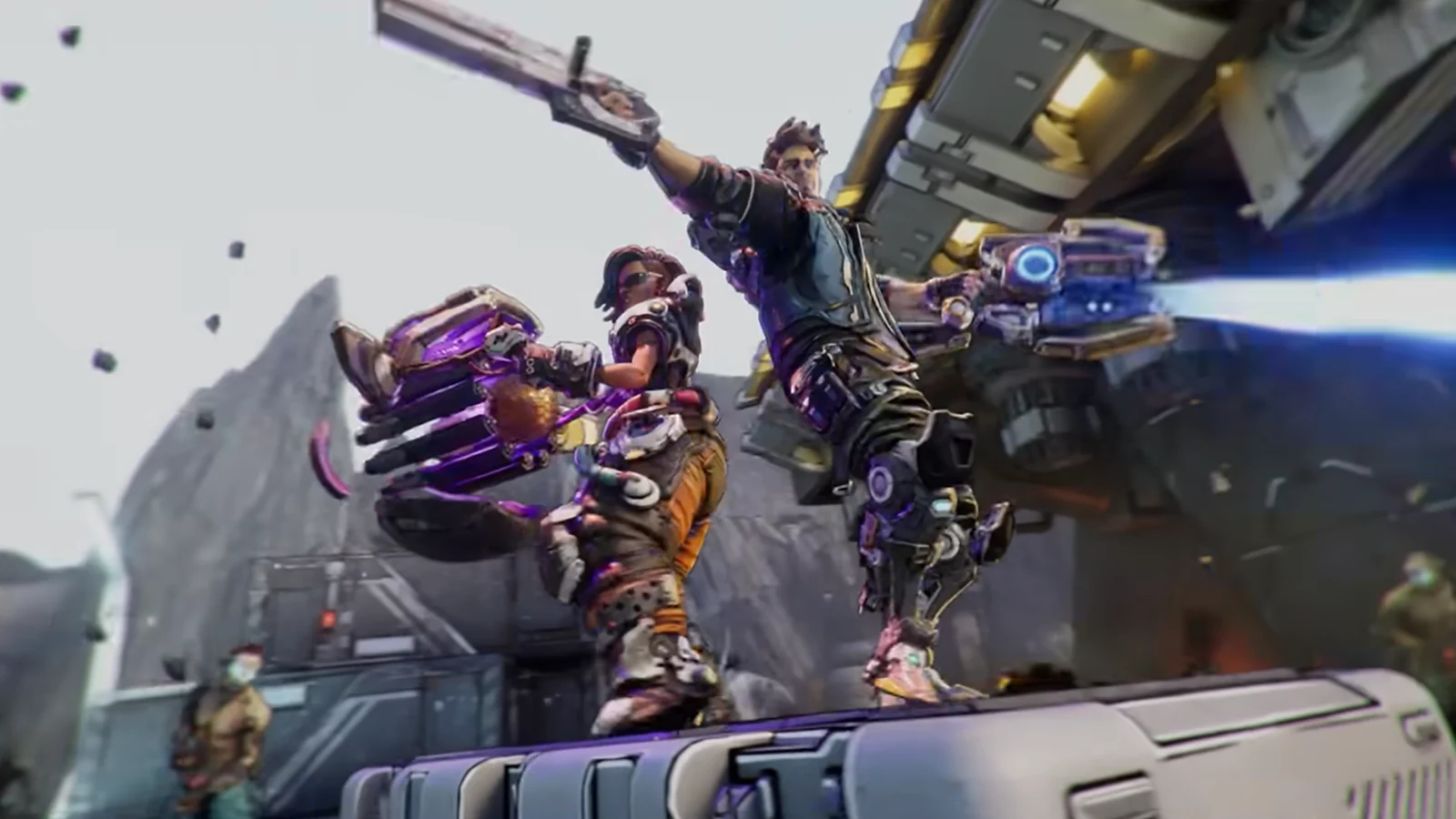 Los cazadores de la Bóveda de Borderlands 4 disparando a los enemigos durante el combate