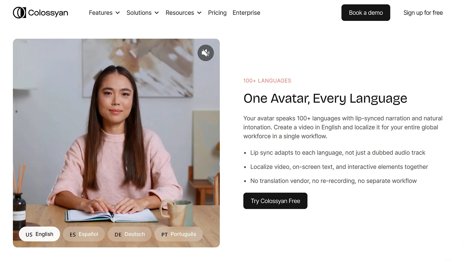 AI Avatar Video Generator Colossyan: AI Video Localized in 100+ Languages with Lip-Synced Narration