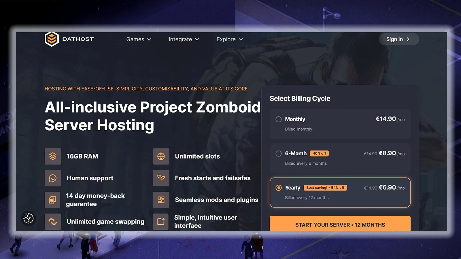 DatHost - Best Performance Hardware for Project Zomboid