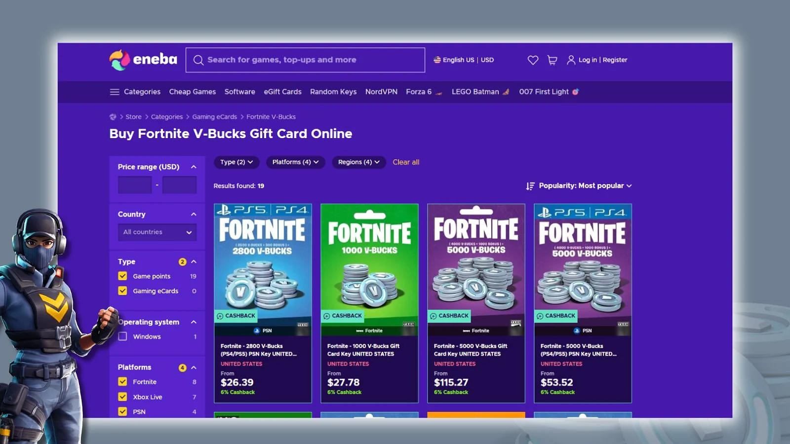 Eneba - Best Website to Buy Cheap V-Bucks – Best Overall Verified Marketplace
