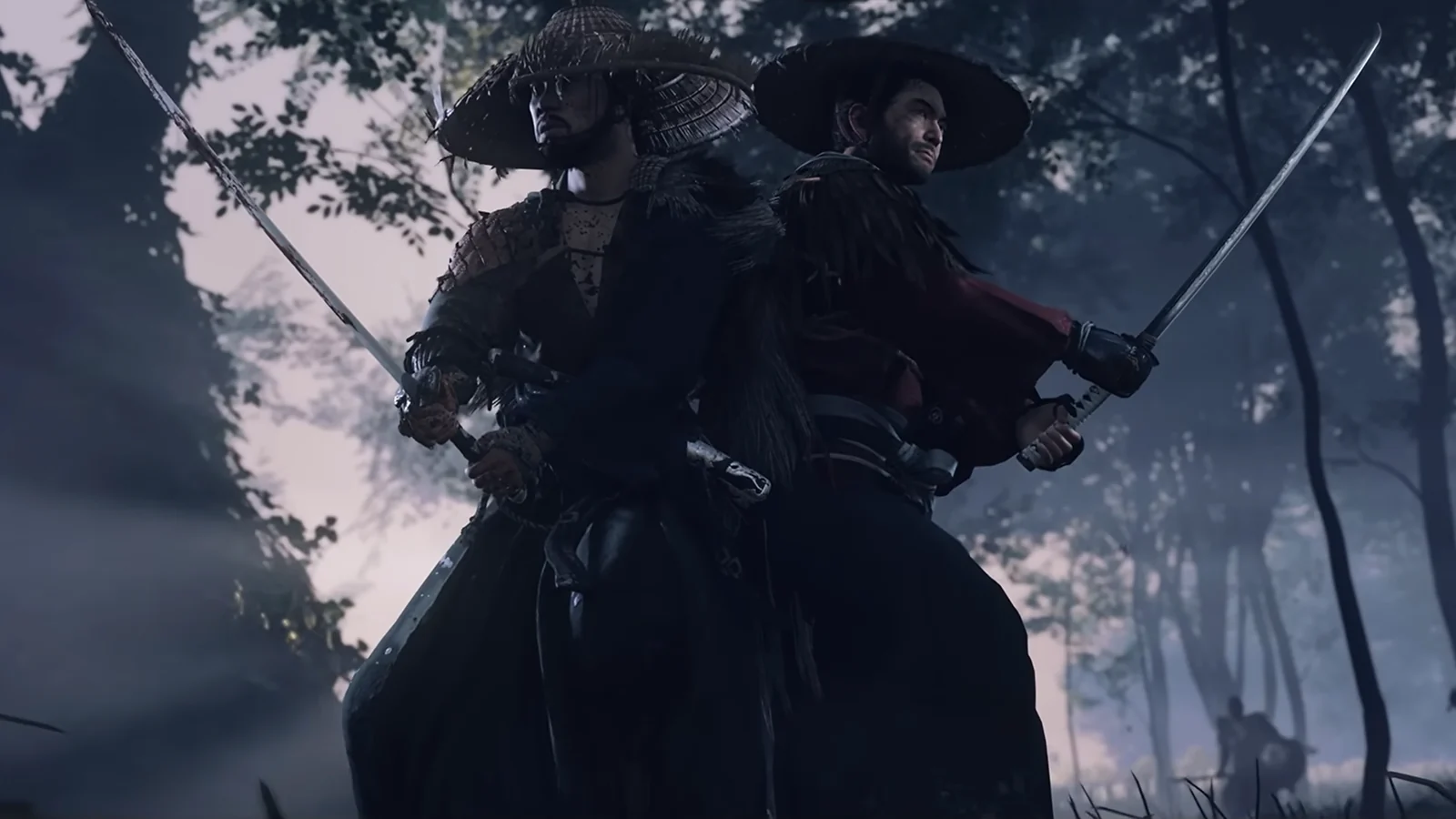 Guerreros samuráis enfrentándose en un combate de «Ghost of Tsushima: DIRECTOR'S CUT»